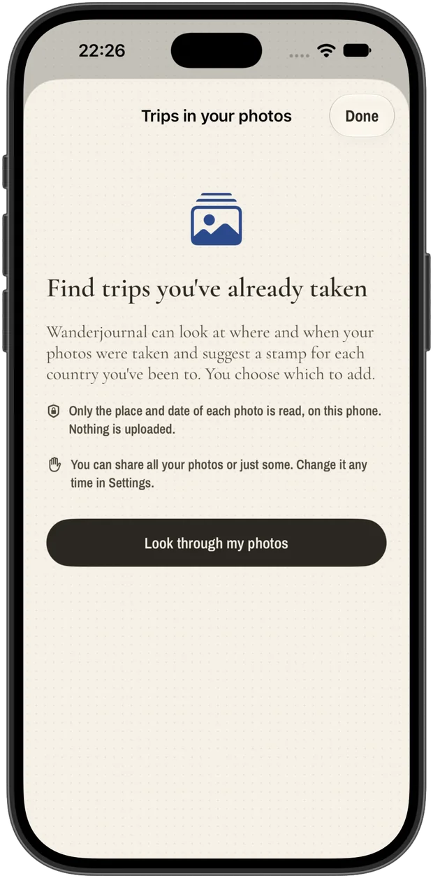 Finding trips in your photos