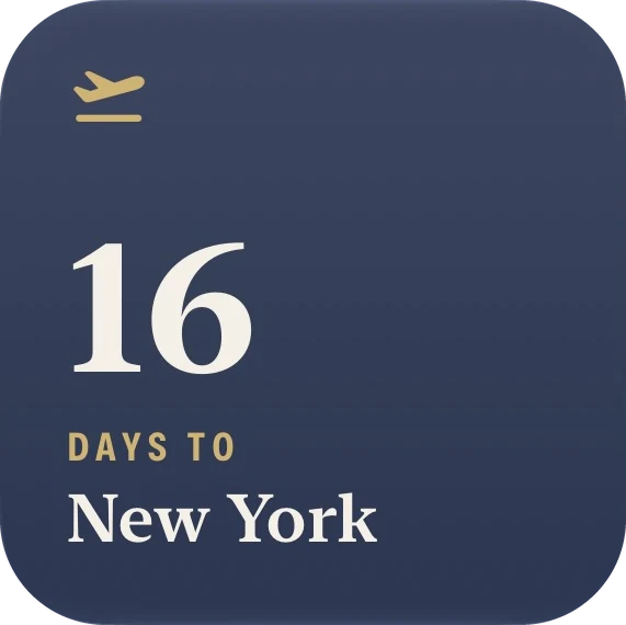 Widget counting down 16 days to New York